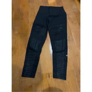 Alo 7/8 High-Waist Moto Legging Black Size Medium